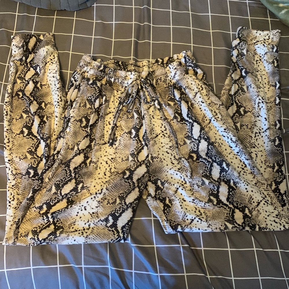 Love Streak Snakeskin Drawstring Pajama Pants